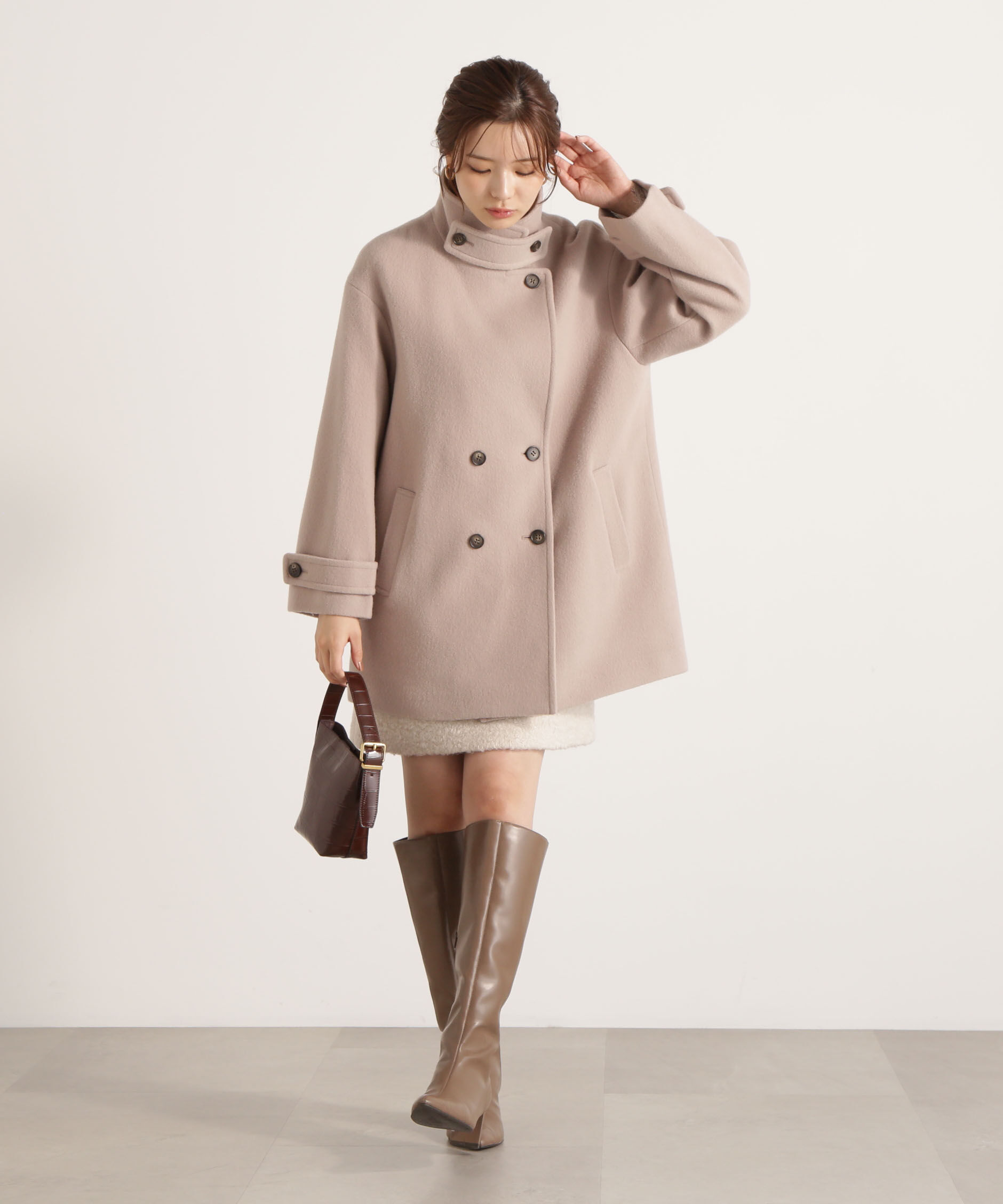 PROPORTION BODY DRESSING「2wayミドルコート 25AW」|ブルゾン・スタジャン|ベージュ
