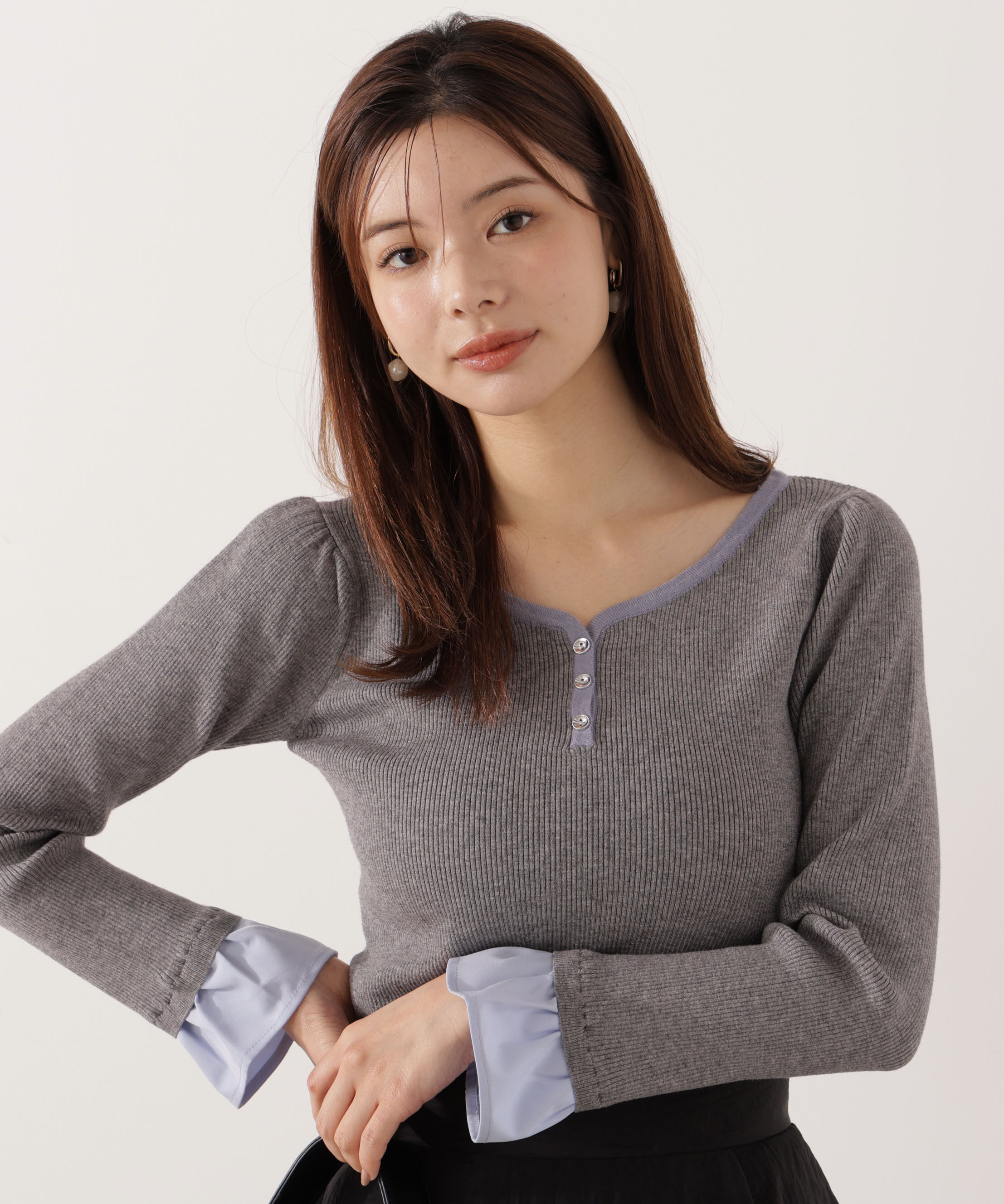 PROPORTION BODY DRESSING「異素材スリーブニット 25AW」|ニット・セーター|