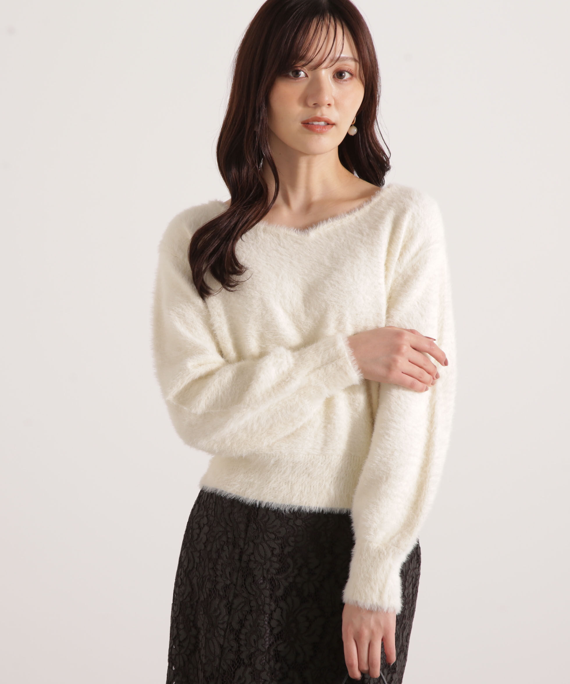 PROPORTION BODY DRESSING「ミニシャギーハートネックニット 25AW」|ニット・セーター|