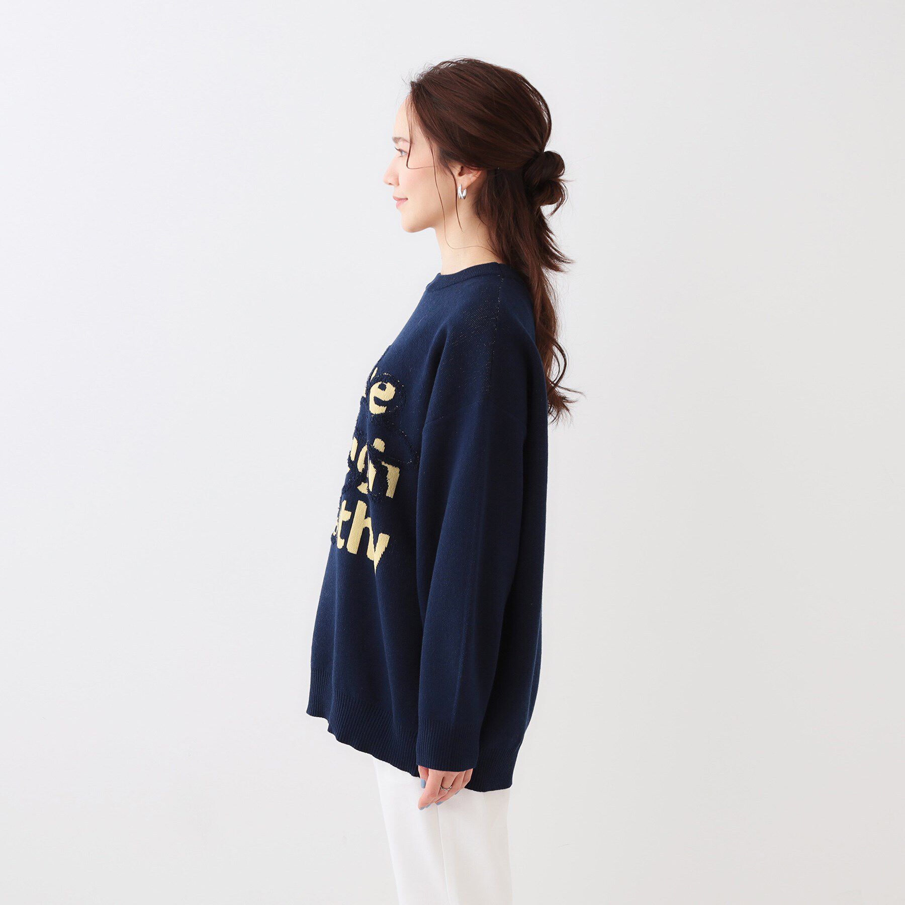 SHOO･LA･RUE「お花&times;ロゴ ゆるシルエットニット」|ニット・セーター|