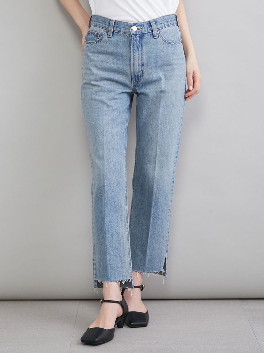 Mila Owen「【MILA PANTS】裾段差テーパードデニムパンツ」|デニム|LBLU