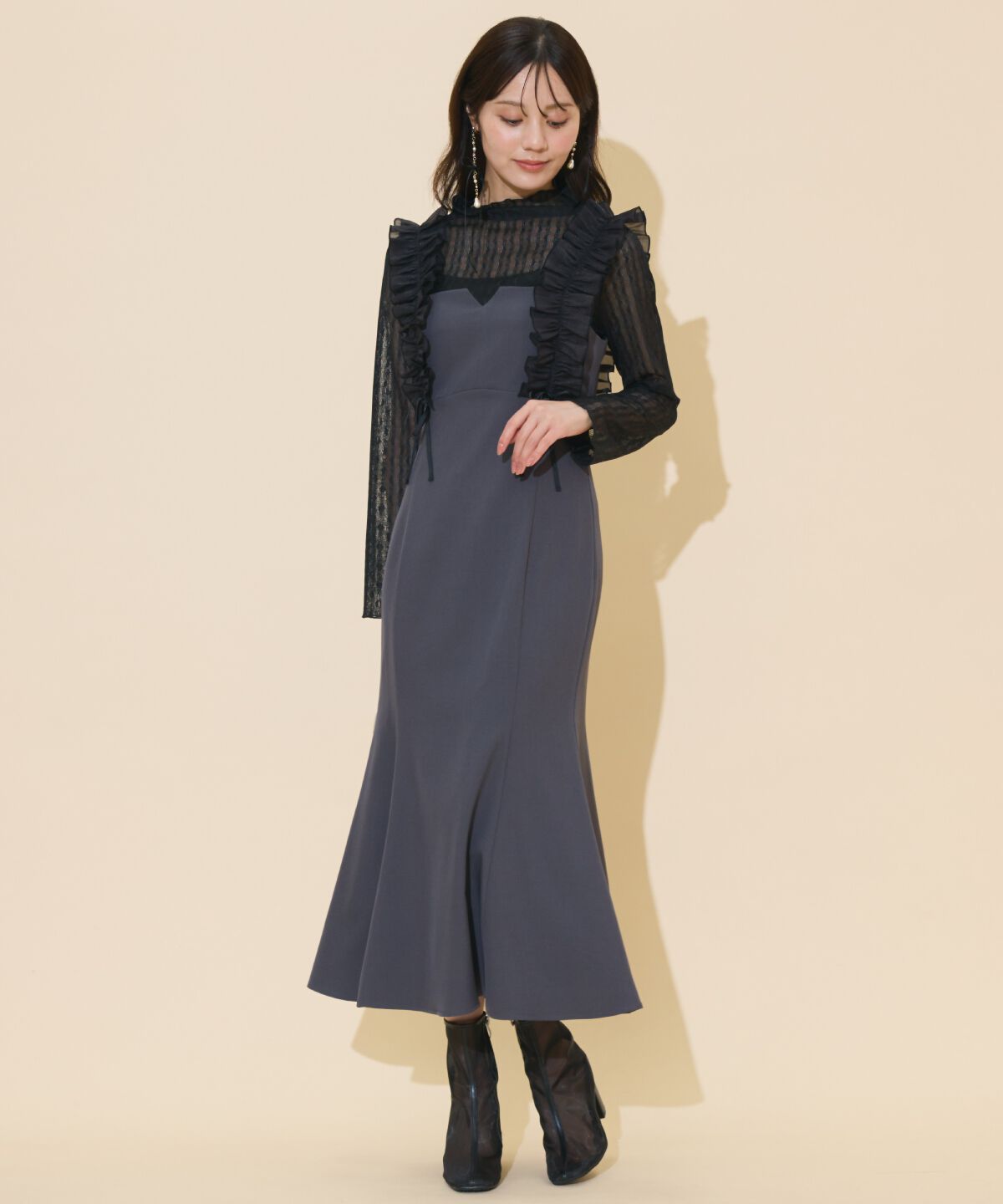 WILLSELECTION「フリルショルダーマーメイドワンピース」|ワンピース|