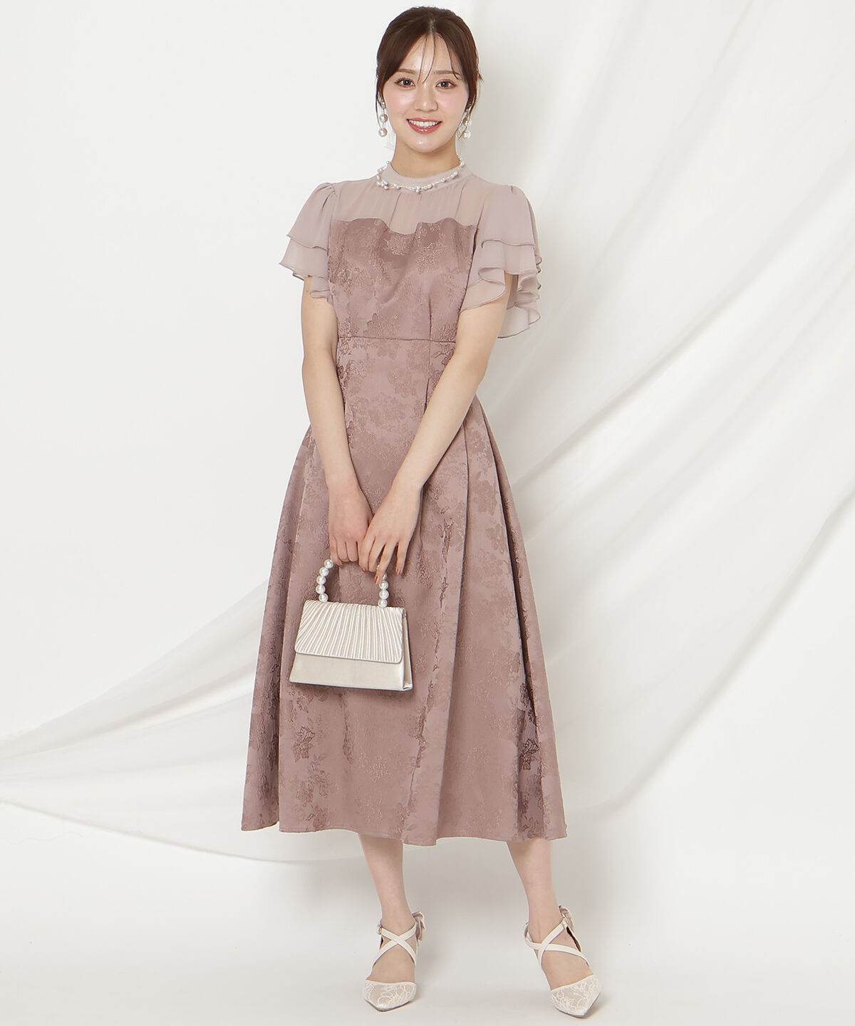 WILLSELECTION「ジャガードタックフレアワンピース」|ドレス|