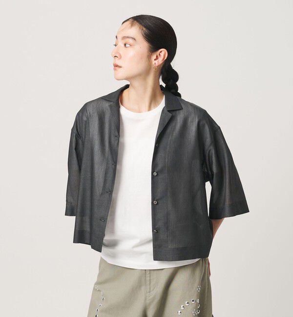 BEAUTY&YOUTH UNITED ARROWS「レーヨンキュプラブレンド オープンカラーシャツ」|シャツ・ブラウス|DK.GRAY