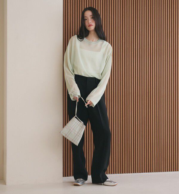 BEAUTY&YOUTH UNITED ARROWS「レーヨンナイロン ライン シアーニット プルオーバー ウォッシャブル」|ニット・セーター|
