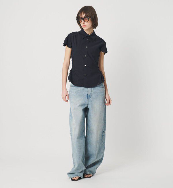 ATTISESSION「＜ATTISESSION＞レースアップ ショートスリーブ シャツ」|シャツ・ブラウス|