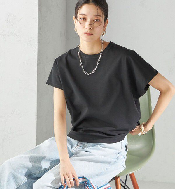 SHIPS for women「《一部追加予約》〈接触冷感〉ポンチ ドルマン TEE」|Tシャツ・カットソー|