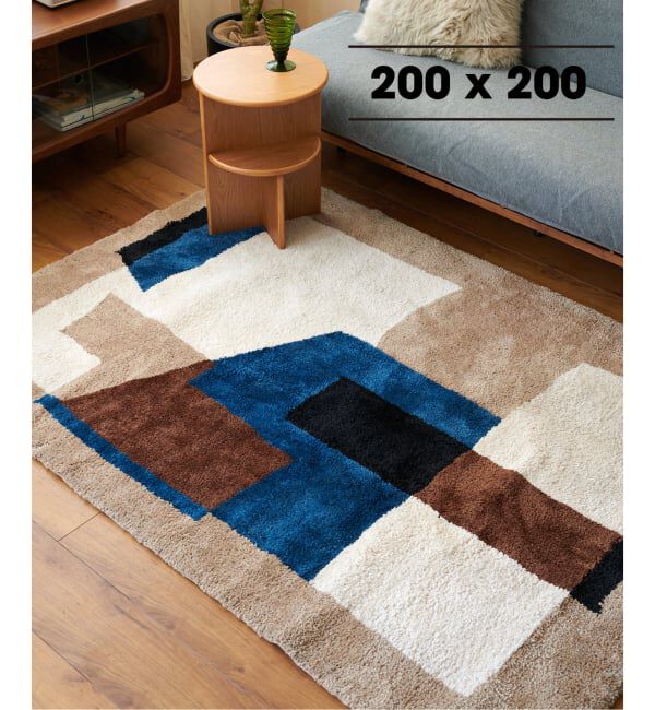 journal standard Furniture「GEOMETRIC RUG 200&times;200　ジオメトリックラグ」|その他|ブルー