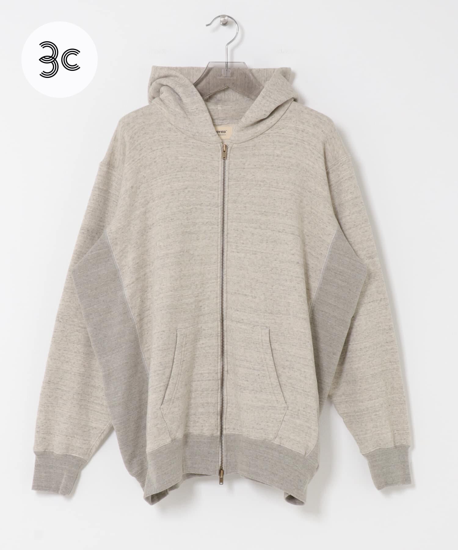 URBAN RESEARCH「UNDYED SWEAT F/Z PARKA」|パーカー|ライトグレー