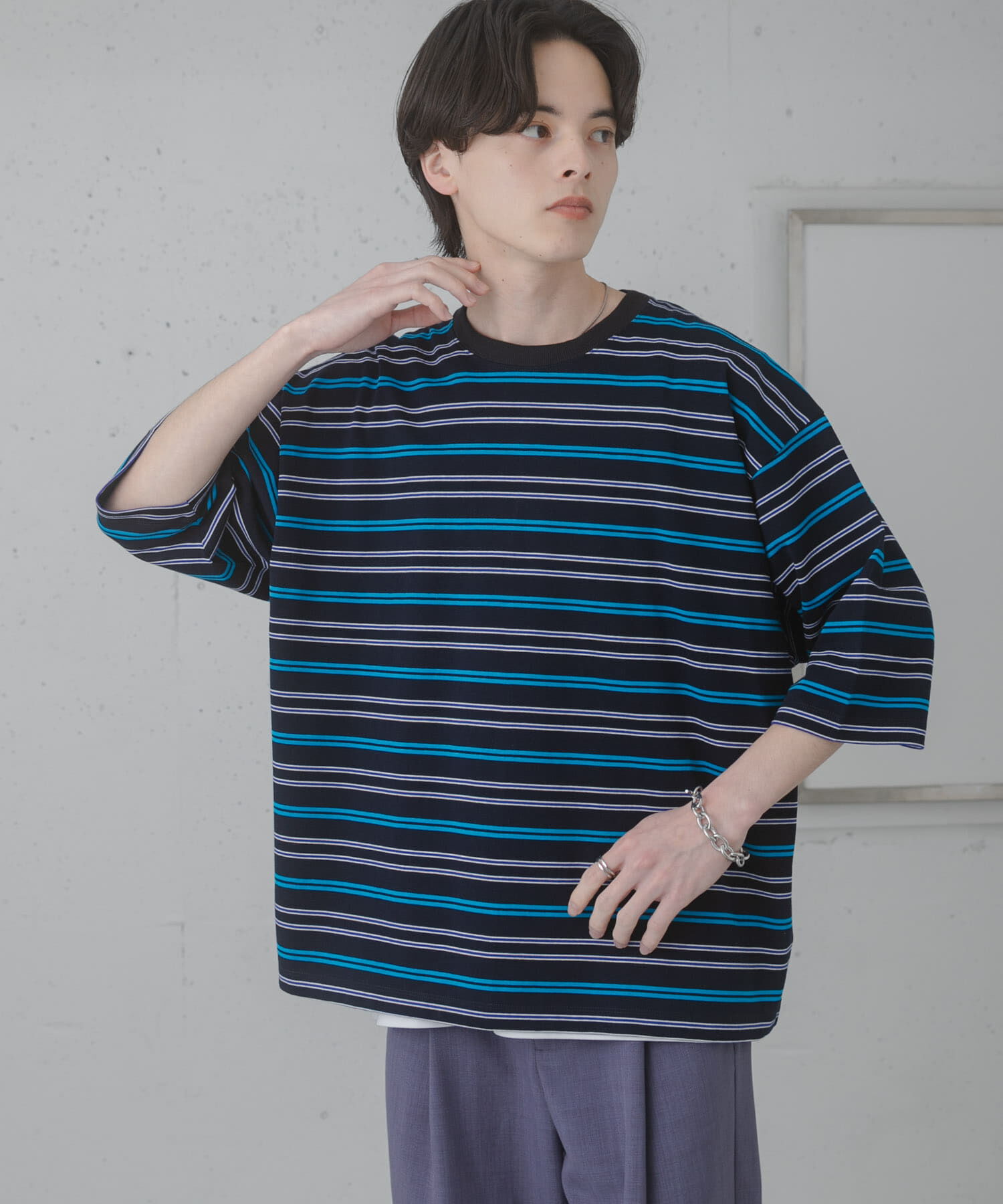SENSE OF PLACE by URBAN RESEARCH「ボーダーエクストラルーズTシャツ」|Tシャツ・カットソー|