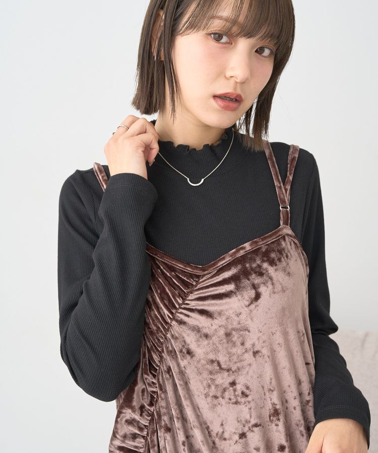 earth music&ecology「ラメテレコハイネックプルオーバー」|Tシャツ・カットソー|
