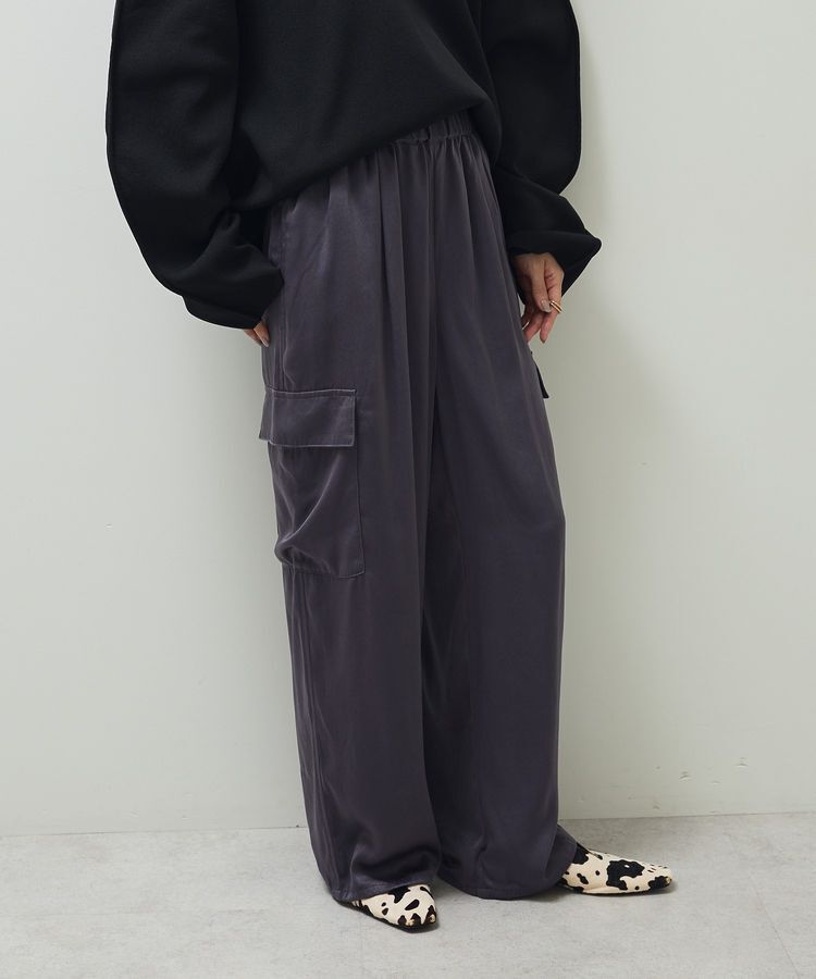 Green Parks「サテンカーゴパンツ」|その他|Charcoal Gray