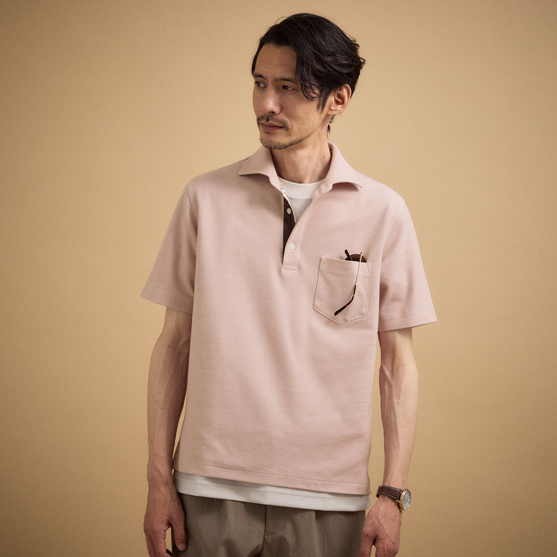 TAKEO KIKUCHI「【抗菌防臭】ハニカムメランジ ポロシャツ」|ポロシャツ|
