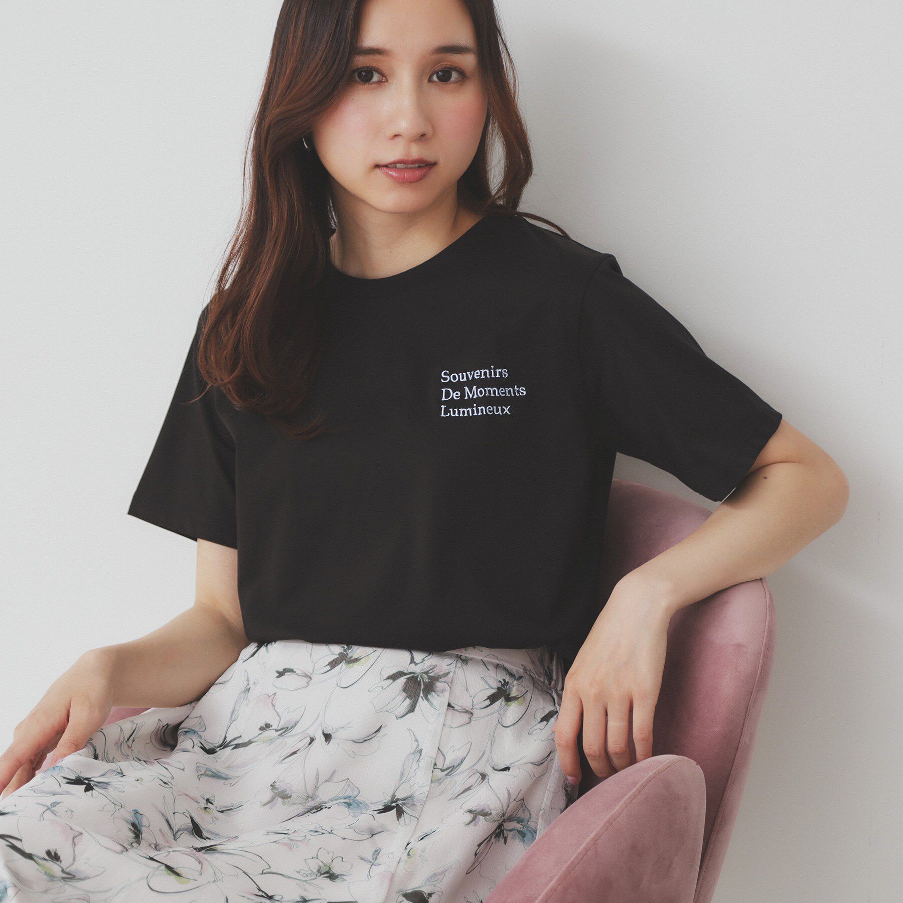 index「ロゴ刺繍Tシャツ【UV／接触冷感／洗濯機洗い可】」|Tシャツ・カットソー|ブラック(019)