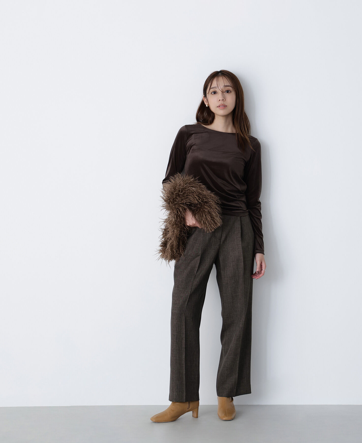  「ベロアボートネックカットソー」|Tシャツ・カットソー|