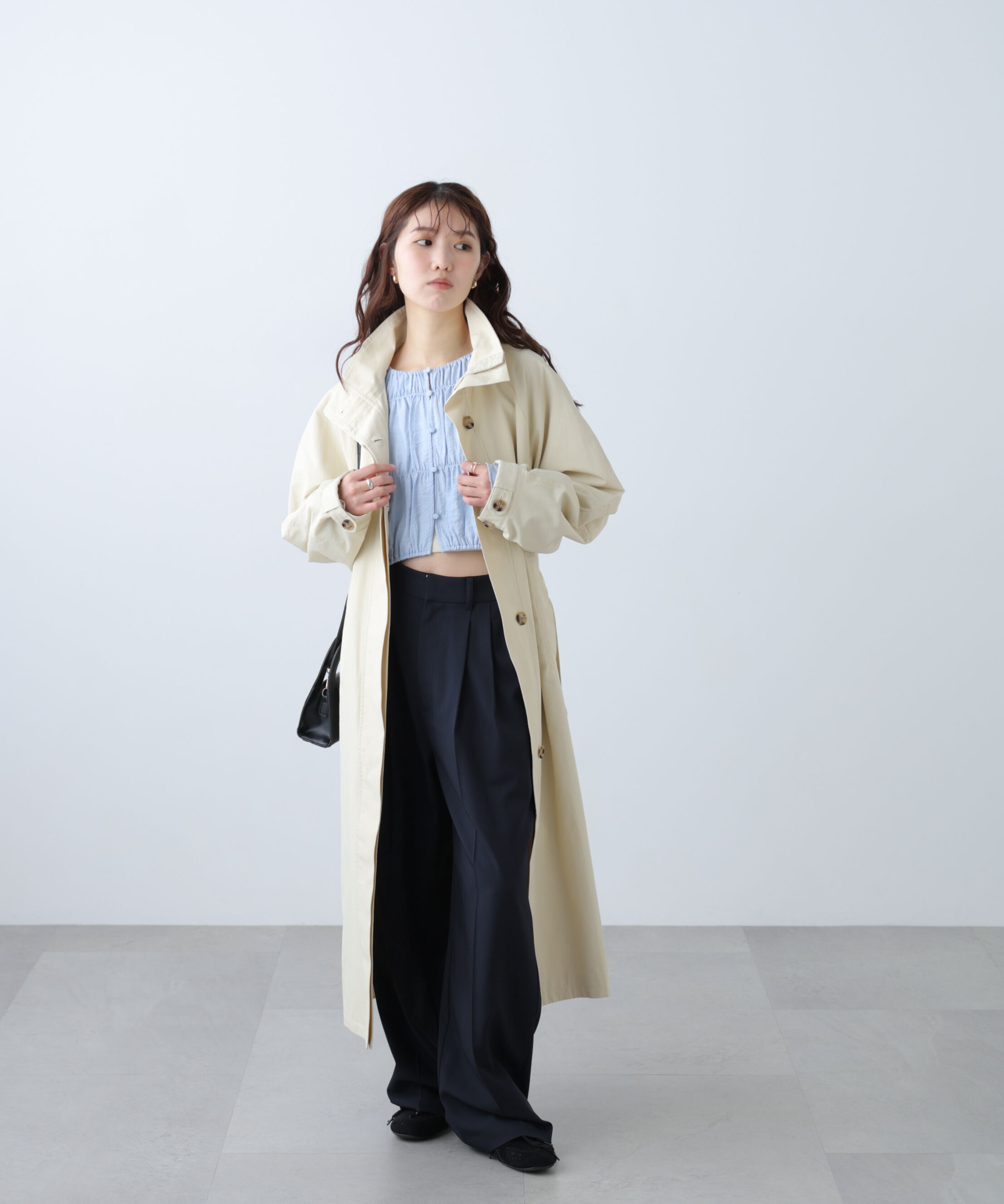  「スタンドカラーロングトレンチコート」|その他|