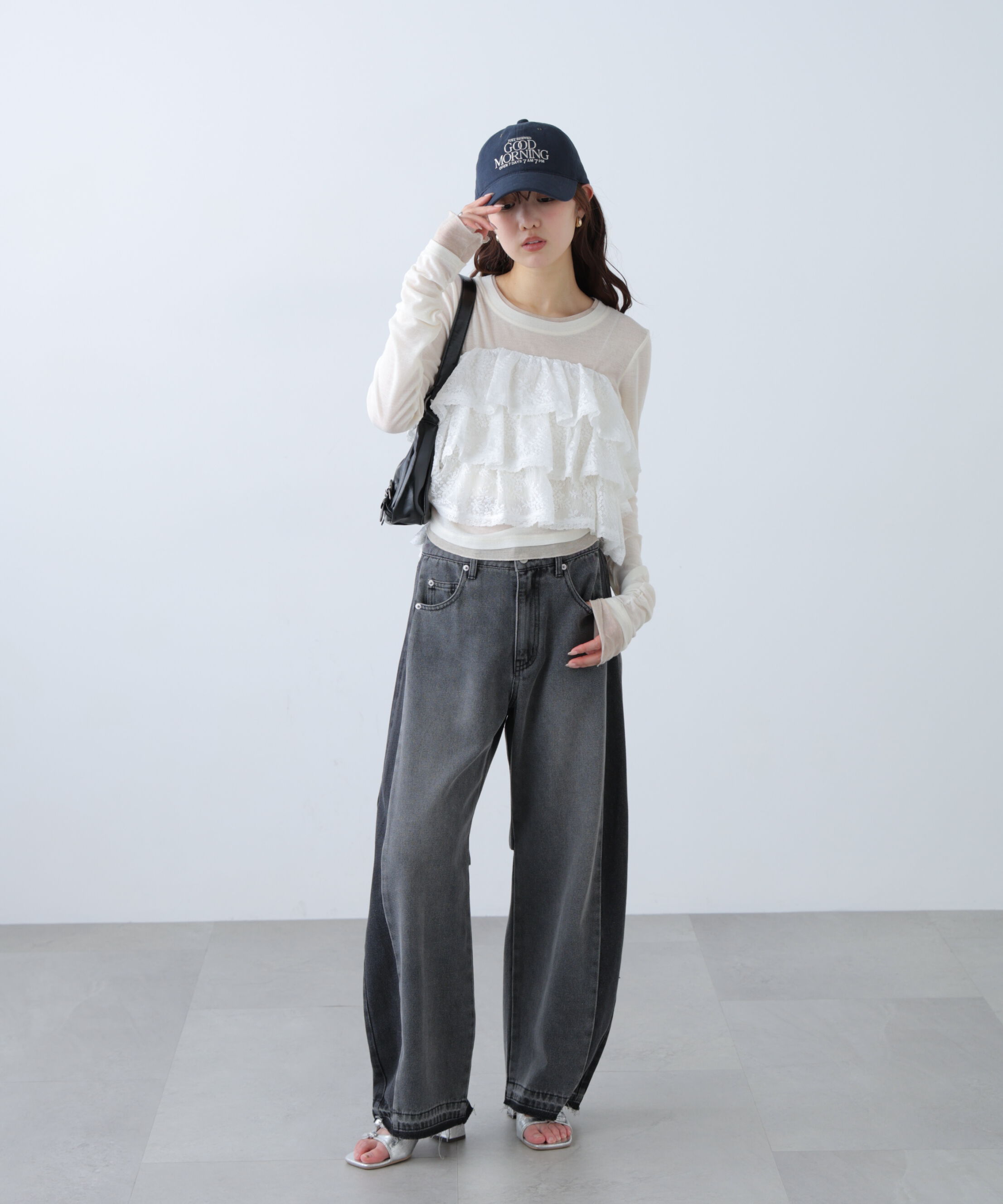  「[低身長サイズ/Sシリーズ]配色パネルバレルワイドパンツ」|その他|