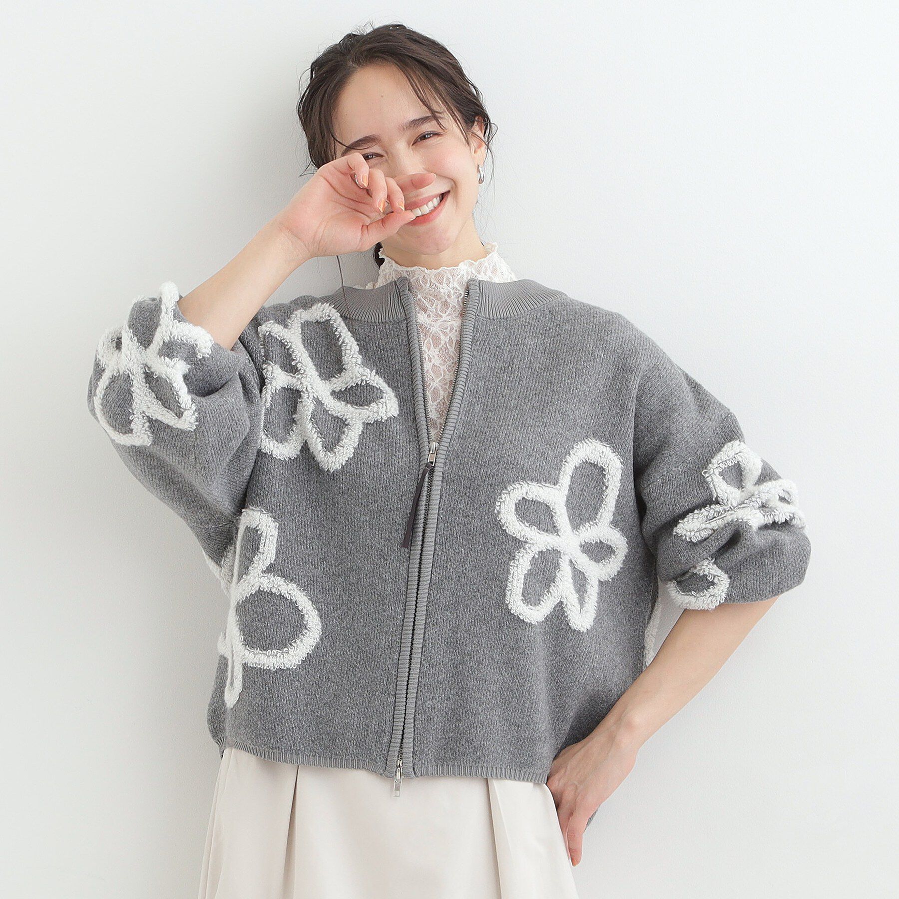 SHOO･LA･RUE「【選べる4柄】ダブルZIPで着こなし色々 柄カーディガン」|カーディガン|