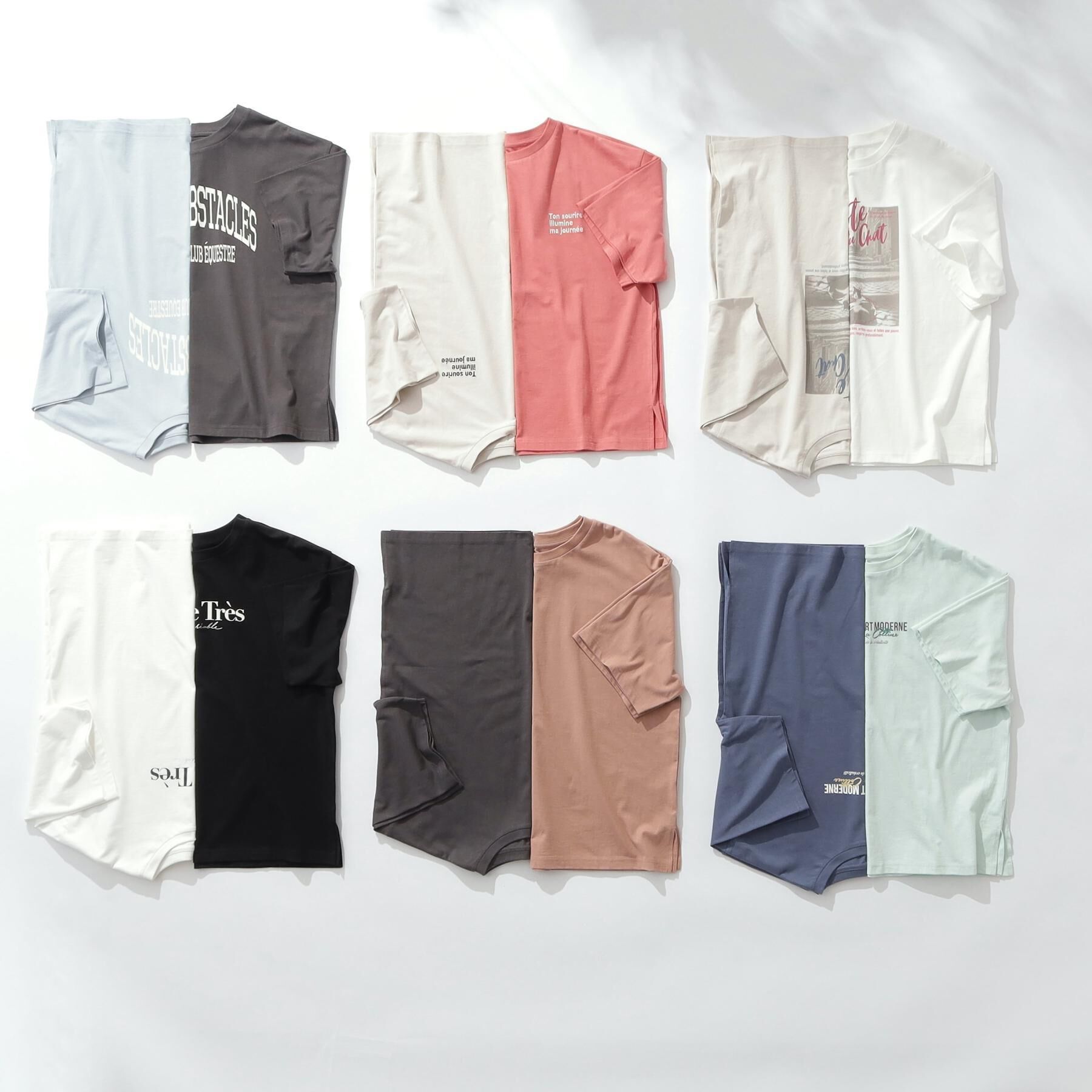 SHOO･LA･RUE「【綿100％/S-LL/プチプラ】 無地＆プリントアソート ベーシックTシャツ」|Tシャツ・カットソー|