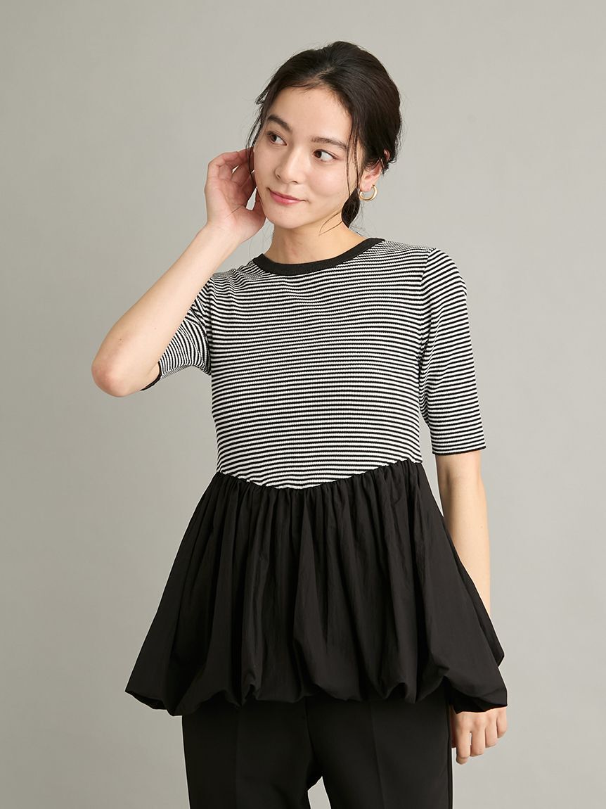 Mila Owen「【ウォッシャブル】2wayペプラムリブニットドッキングトップス」|Tシャツ・カットソー|