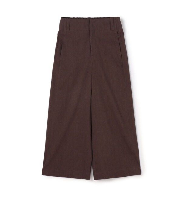 MACPHEE「レーヨンリネンコットン フレアクロップドパンツ」|その他|49 ダークブラウン