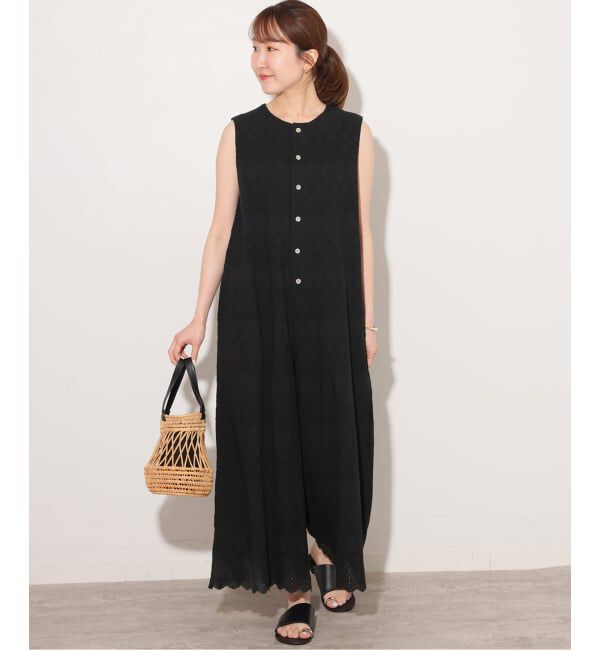 JOURNAL STANDARD relume「コットンカットワーク刺繍オールインワン」|オールインワン|ブラック