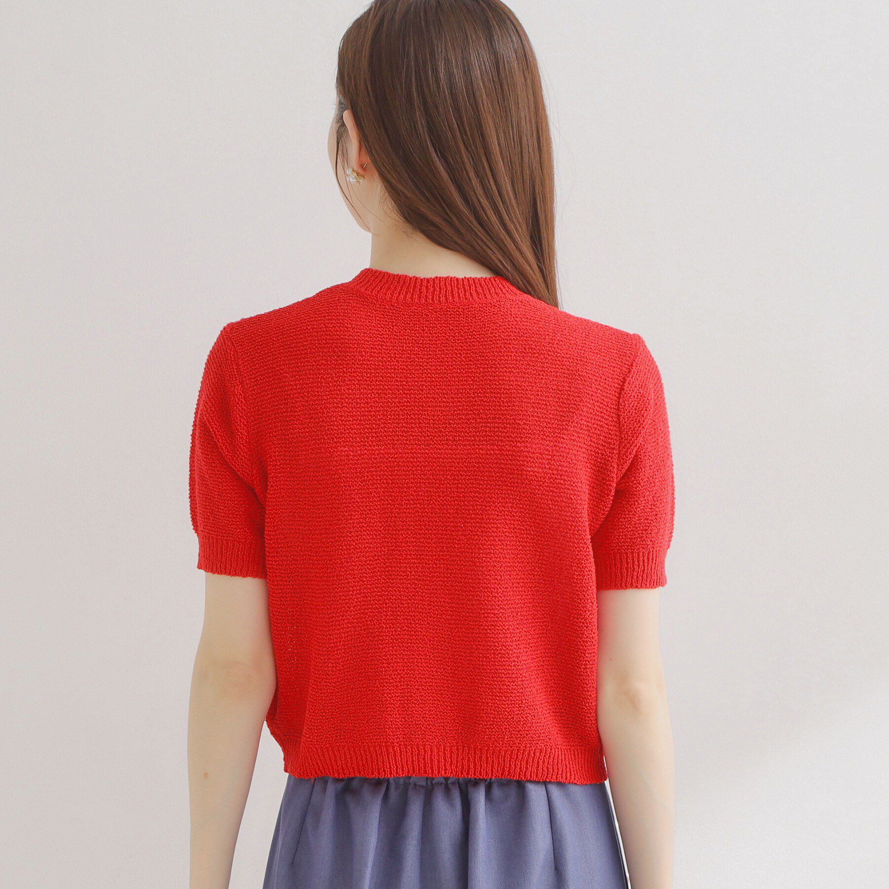 Couture broach「ポケット付き半袖カーディガン」|カーディガン|