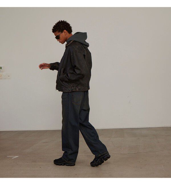 BEAMS「BEAMS｜Wide Denim Pants｜5ポケット ヴィンテージディテール｜スピンドル仕様 ベルトレス」|デニム|