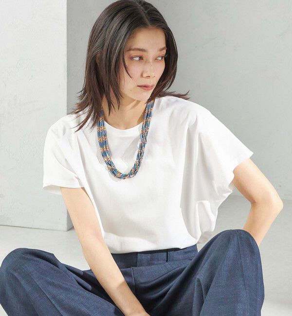 SHIPS for women「《一部追加予約》〈接触冷感〉ポンチ ドルマン TEE」|Tシャツ・カットソー|