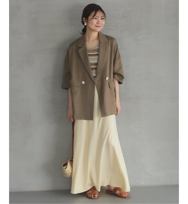 SLOBE IENA「《追加2予約》リネンレーヨンハーフスリーブジャケット」|その他|
