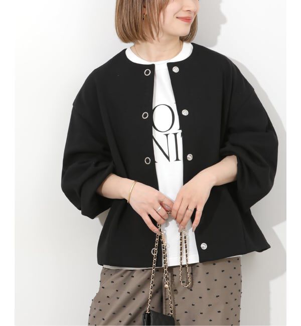 JOURNAL STANDARD relume「ノーカラーコクーンブルゾン」|ノーカラーコート|ブラック