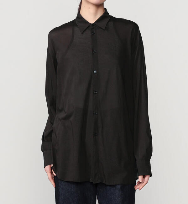 UNFIL「UNFIL | コットン シアージャージー レギュラーカラーシャツ WOMEN」|シャツ・ブラウス|