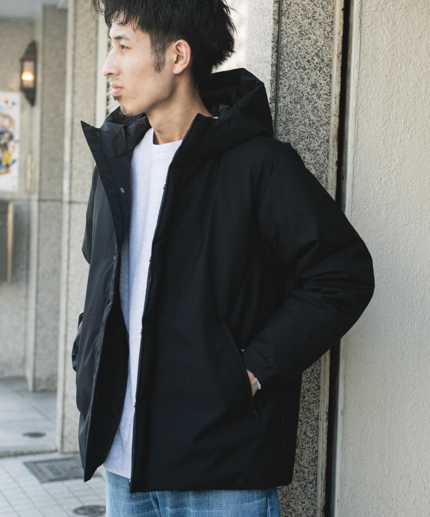 URBAN RESEARCH DOORS「ウールブレンドラミネートダウンパーカー」|ダウン|