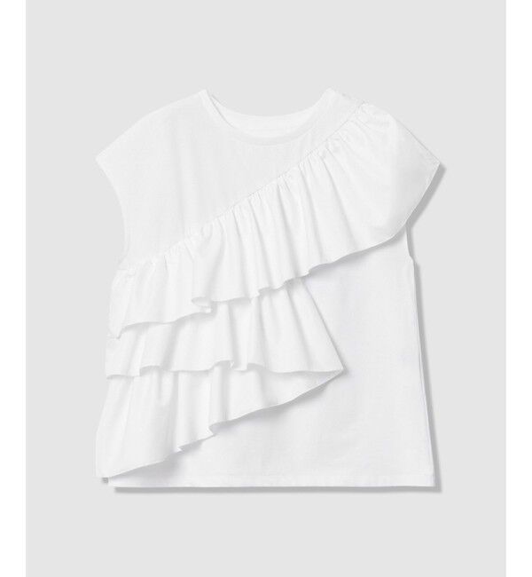 LOULOU WILLOUGHBY「【LOULOU WILLOUGHBY】スパイラルフリルＴシャツ」|Tシャツ・カットソー|