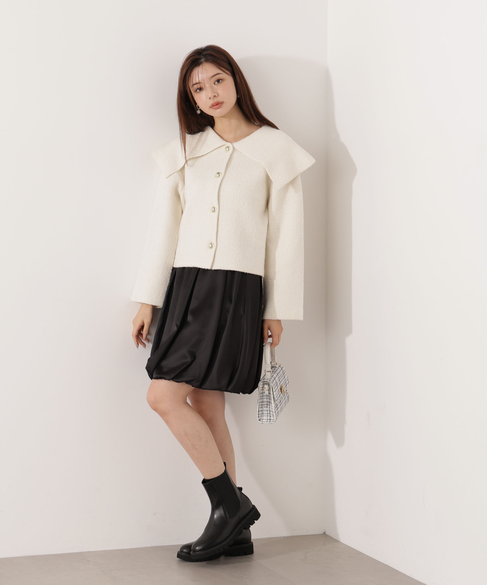 PROPORTION BODY DRESSING「ビッグカラーカーディガン 25AW」|カーディガン|