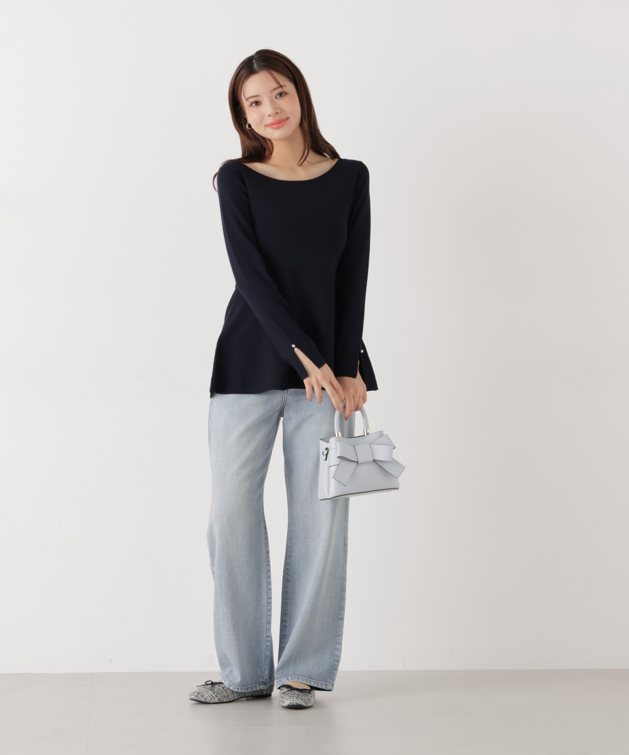 PROPORTION BODY DRESSING「ペプラムベーシックニット　26SS」|ニット・セーター|