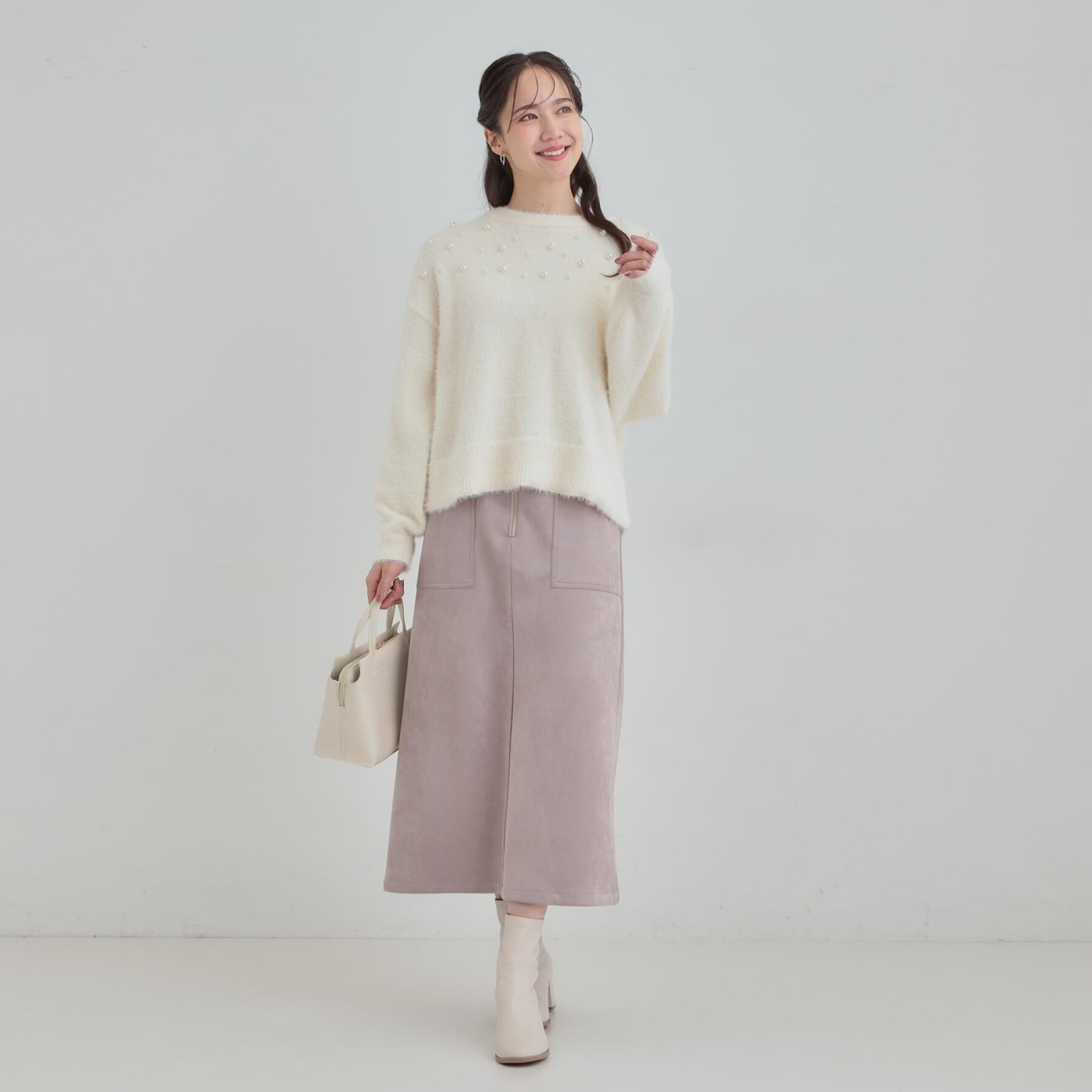 SHOO･LA･RUE「大人きらめく ふわふわパール調ニット」|ニット・セーター|