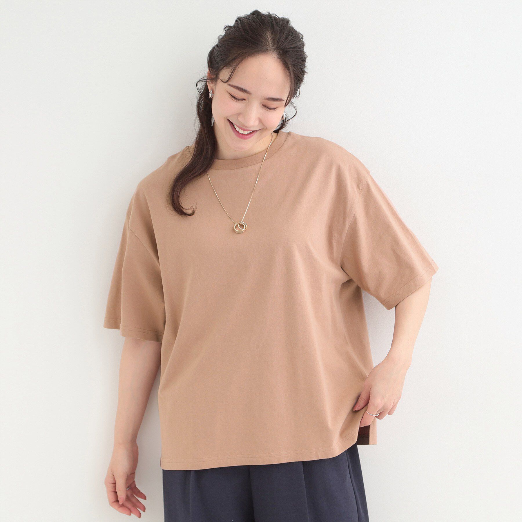 SHOO･LA･RUE「【綿100％/S-LL/プチプラ】 無地＆プリントアソート ベーシックTシャツ」|Tシャツ・カットソー|