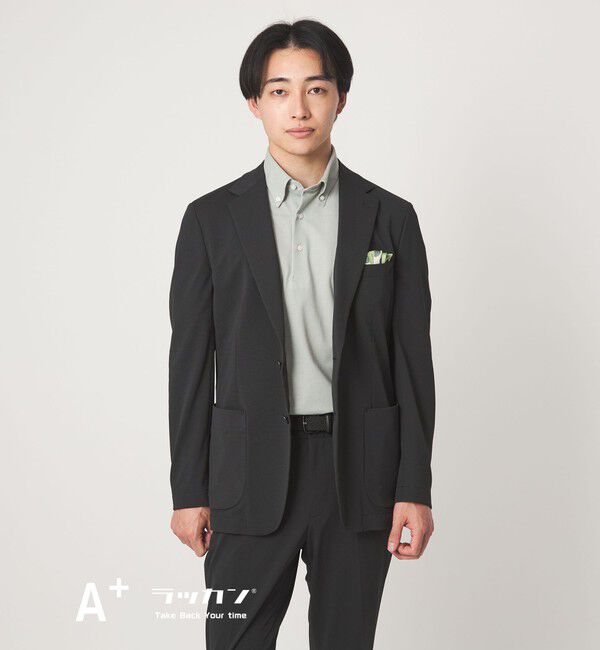 UNITED ARROWS green label relaxing「A+ ラッカンジャージ 2B スタンダード セットアップジャケット -ウォッシャブル・ストレッチ・吸水速乾-」|テーラードジャケット|DK.GRAY