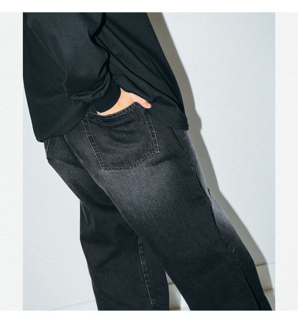 BEAMS「BEAMS｜Wide Denim Pants｜5ポケット ヴィンテージディテール｜スピンドル仕様 ベルトレス」|デニム|