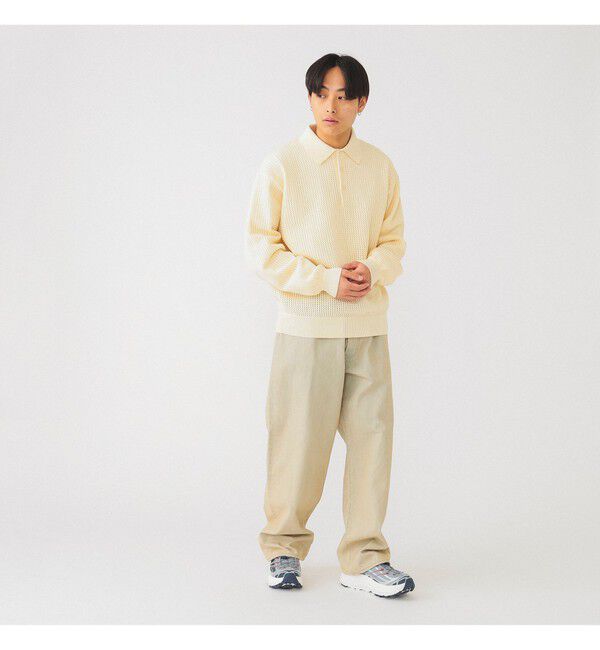 BEAMS「BEAMS｜Wide Denim Pants｜5ポケット ヴィンテージディテール｜スピンドル仕様 ベルトレス」|デニム|