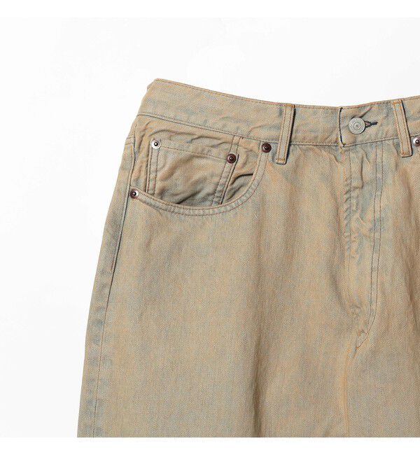 BEAMS「BEAMS｜Wide Denim Pants｜5ポケット ヴィンテージディテール｜スピンドル仕様 ベルトレス」|デニム|
