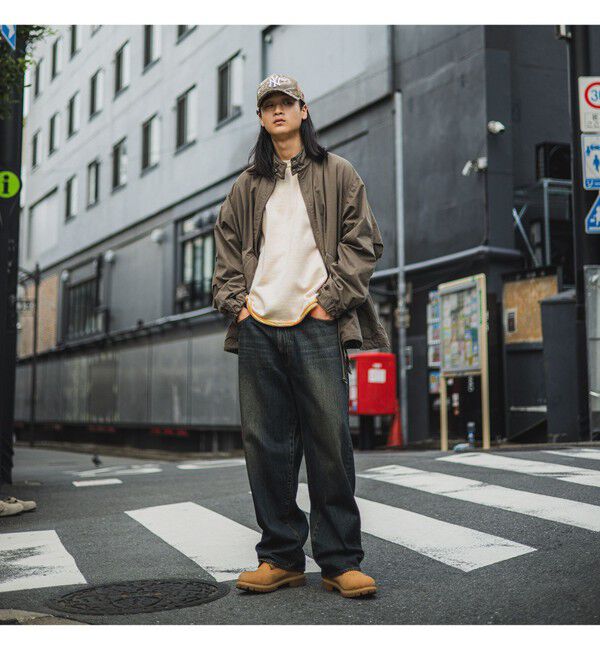 BEAMS「BEAMS｜Wide Denim Pants｜5ポケット ヴィンテージディテール｜スピンドル仕様 ベルトレス」|デニム|