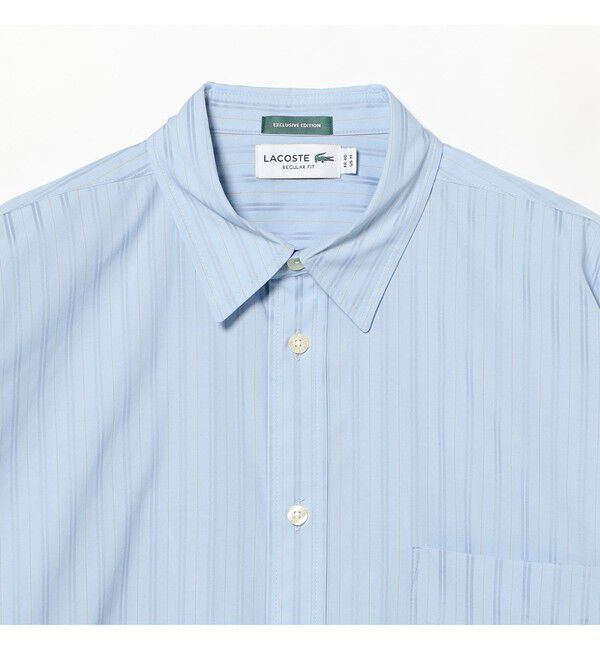 BEAMS「BEAMS｜【別注】LACOSTE / ストライプ シャツ｜メンズシャツ 長袖｜ラコステ ビームス 50周年｜ストライプ」|シャツ・ブラウス|