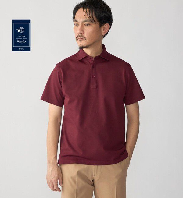 SHIPS「SHIPS:〈FUNCTION〉I Cotoni di Albini ショート スリーブ ポロシャツ」|ポロシャツ|ワイン