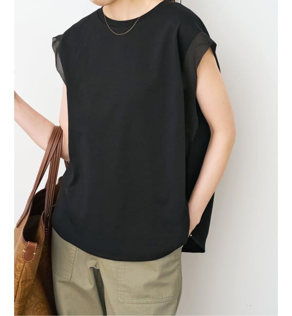 Spick and Span「オーガンジーコンビルーズプルオーバー」|Tシャツ・カットソー|