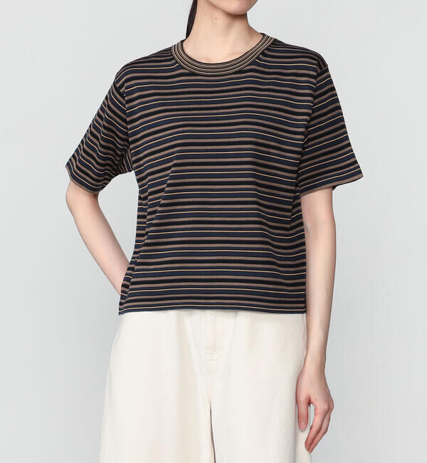  「RYE TENDER | 〈別注〉半袖クルーネックニット WOMEN」|ニット・セーター|BLACK系1