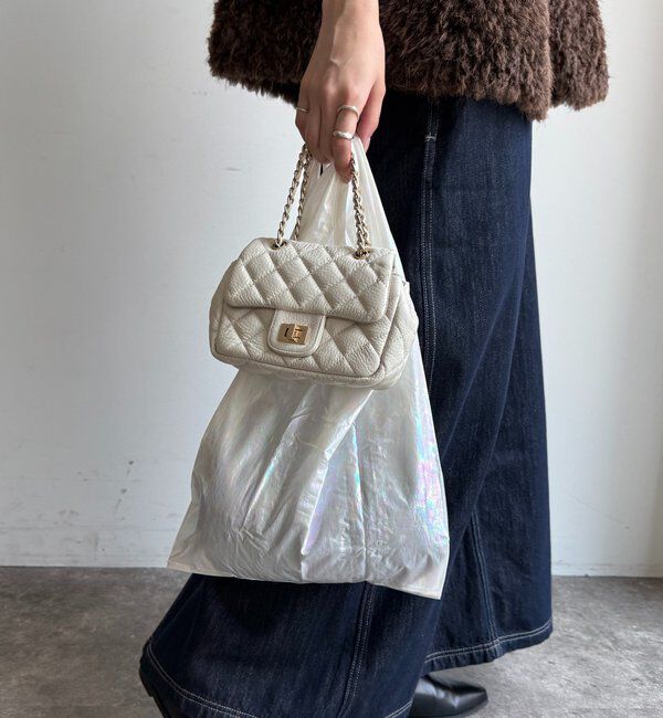  「25HO BABY BAGGU メタリック」|トートバッグ|ホワイト