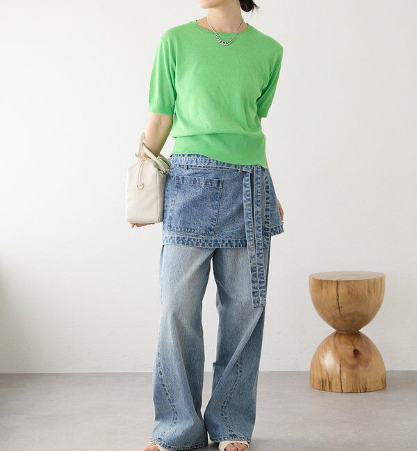  「【A・MONN】【サイズ調整可能/レイヤードアイテム】DENIM apron」|デニム|