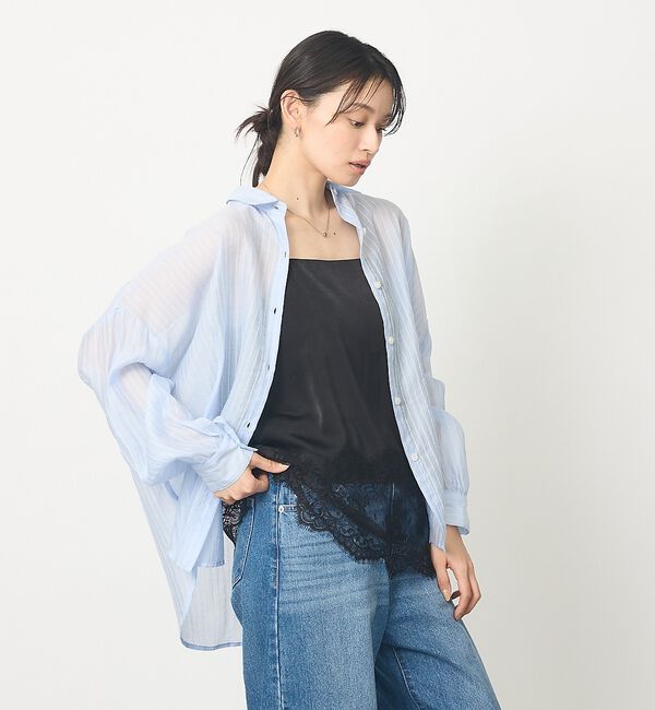 abahouse mavie「【追加生産決定！】サテン裾レースキャミソール【予約】」|キャミソール|